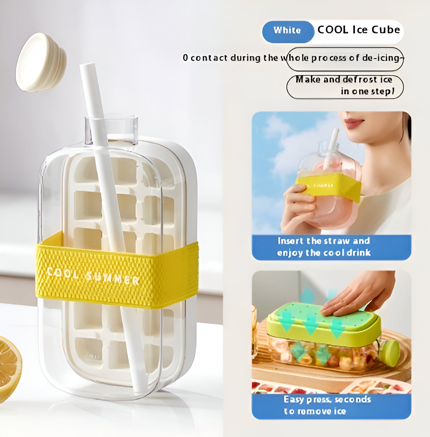 One-Click Ice Cooling Cup – Slush Maker with Straw