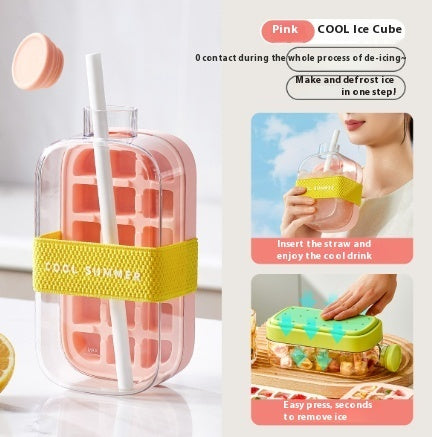 One-Click Ice Cooling Cup – Slush Maker with Straw