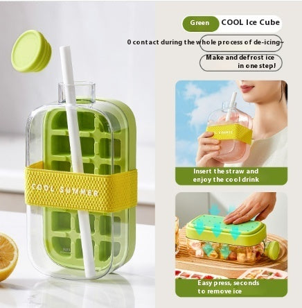 One-Click Ice Cooling Cup – Slush Maker with Straw