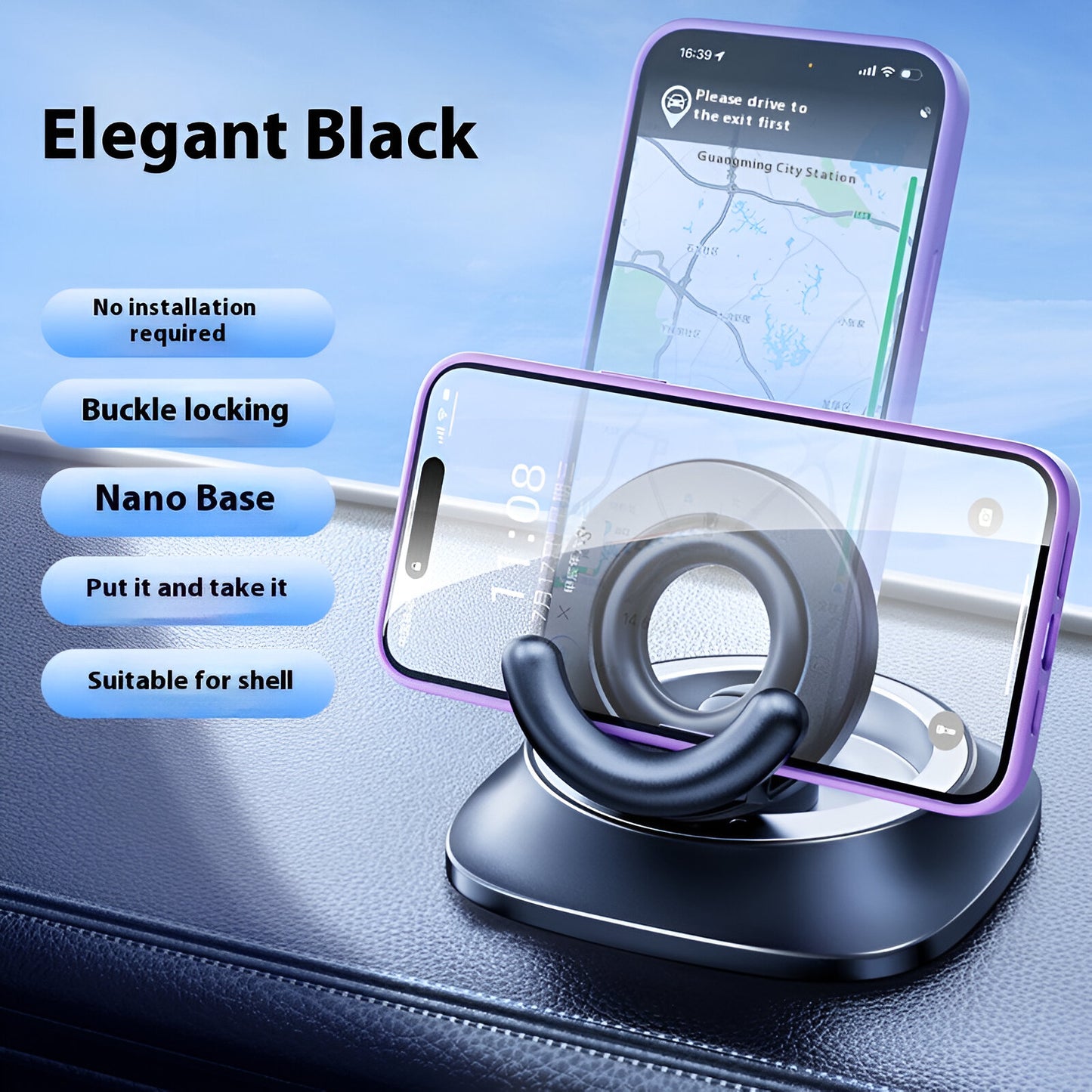 Magnetic Car Phone Holder – Foldable Suction Mount (Upgrade Version)